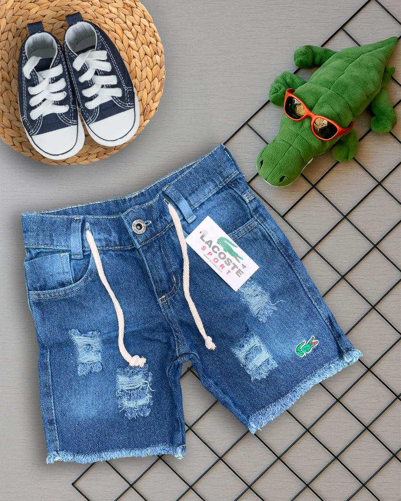 BERMUDA DESTROYED JEANS INFANTIL - LACOSTE