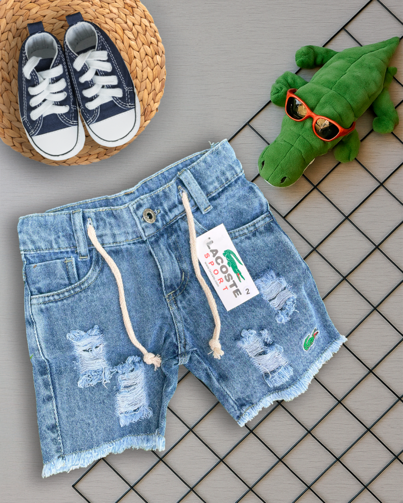 BERMUDA DESTROYED JEANS INFANTIL - LACOSTE