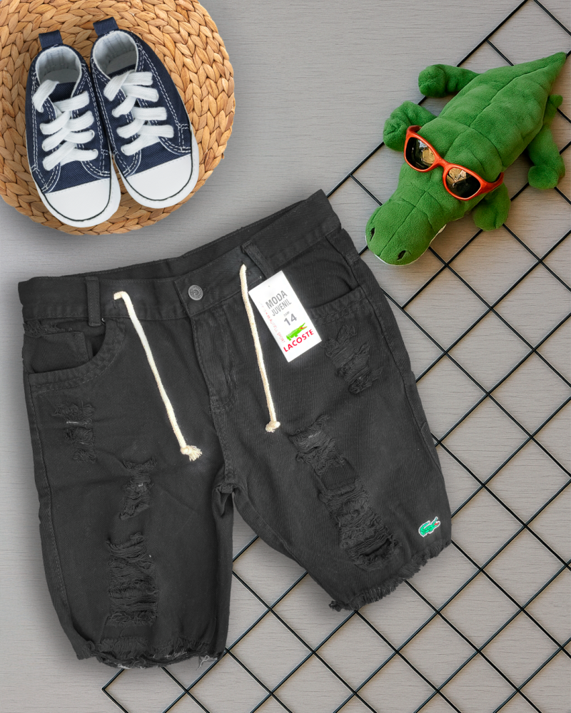 BERMUDA DESTROYED JEANS INFANTIL - LACOSTE